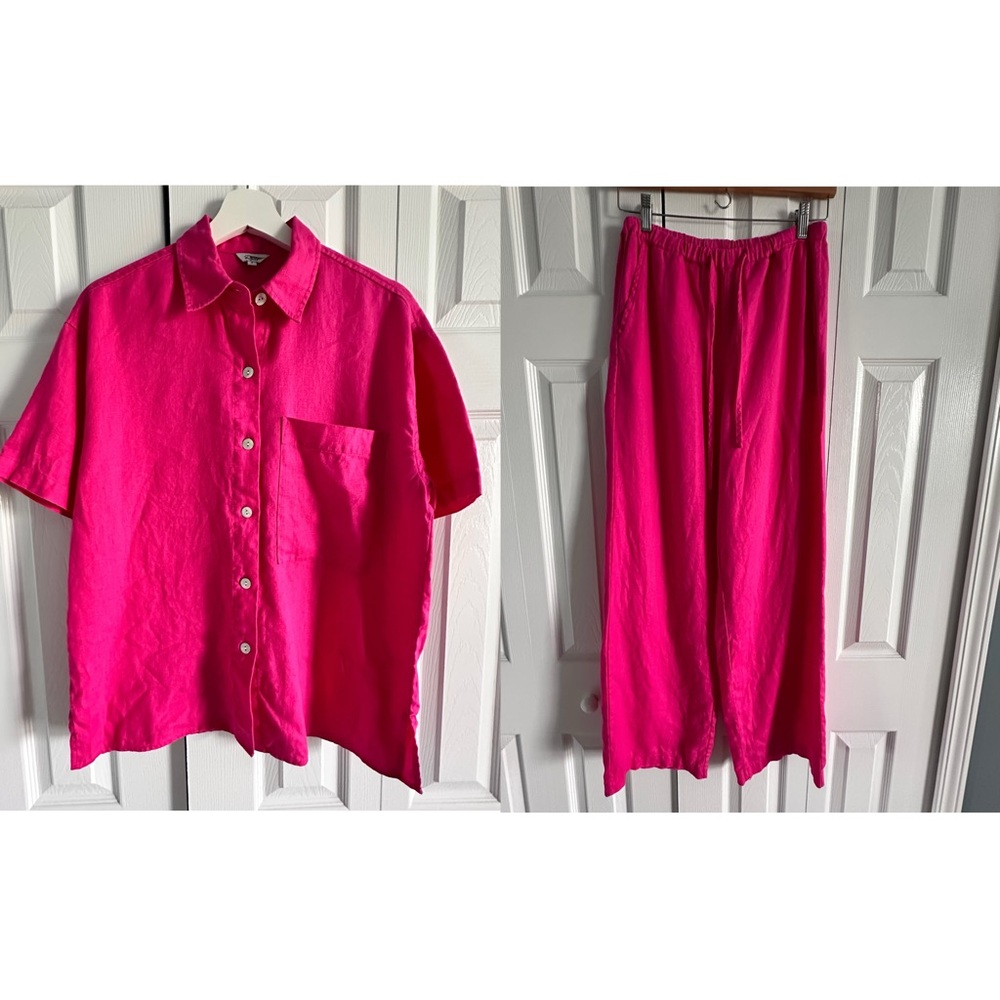 Rails line Emmie pant + shirt Vibrant Pink Shirt and Pants Set S relax fit